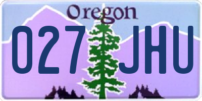 OR license plate 027JHU
