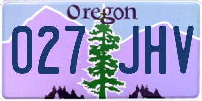 OR license plate 027JHV