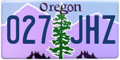 OR license plate 027JHZ