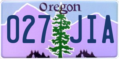 OR license plate 027JIA