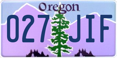 OR license plate 027JIF