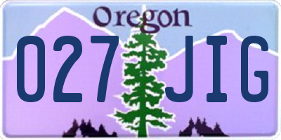 OR license plate 027JIG