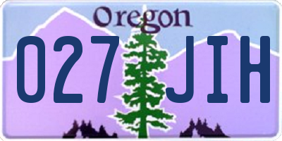 OR license plate 027JIH