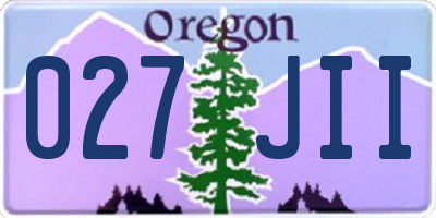 OR license plate 027JII
