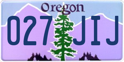 OR license plate 027JIJ
