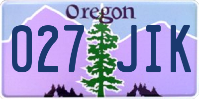 OR license plate 027JIK