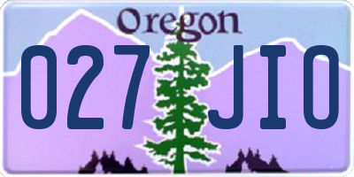 OR license plate 027JIO