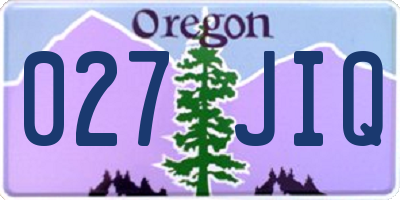 OR license plate 027JIQ