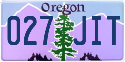 OR license plate 027JIT