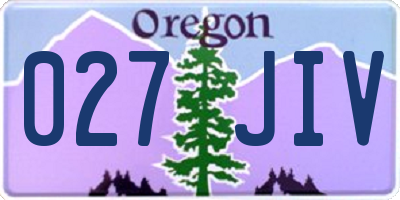 OR license plate 027JIV