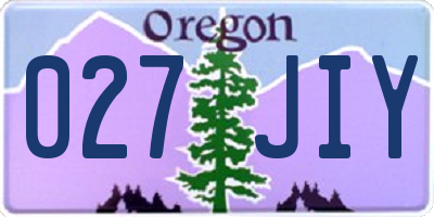 OR license plate 027JIY