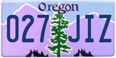OR license plate 027JIZ