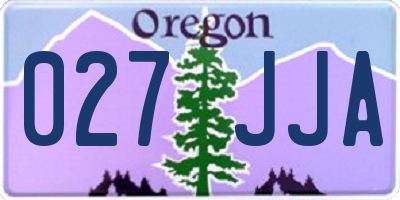 OR license plate 027JJA