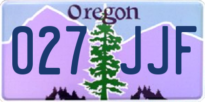 OR license plate 027JJF