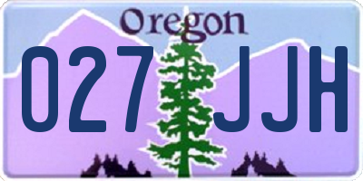 OR license plate 027JJH