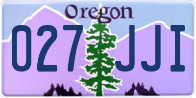 OR license plate 027JJI