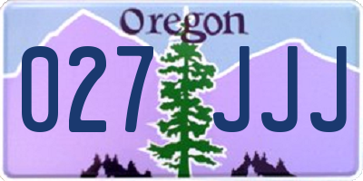 OR license plate 027JJJ