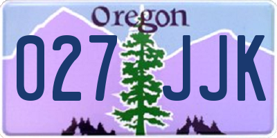 OR license plate 027JJK