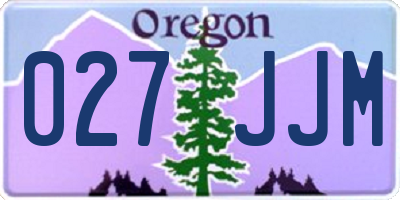 OR license plate 027JJM