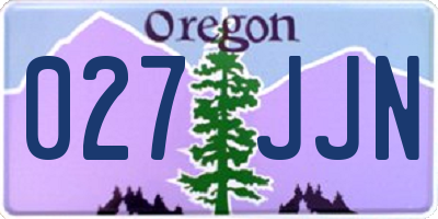 OR license plate 027JJN