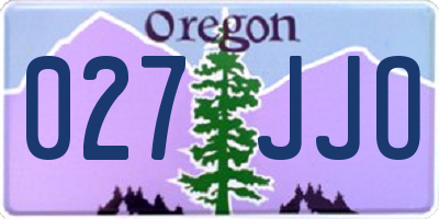 OR license plate 027JJO