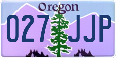 OR license plate 027JJP