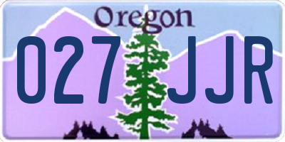 OR license plate 027JJR