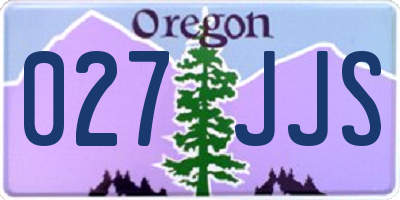 OR license plate 027JJS
