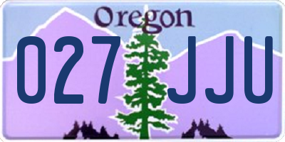 OR license plate 027JJU