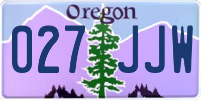 OR license plate 027JJW