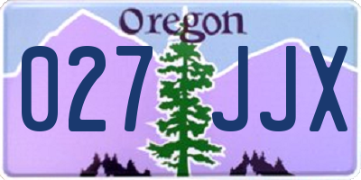 OR license plate 027JJX
