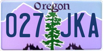 OR license plate 027JKA
