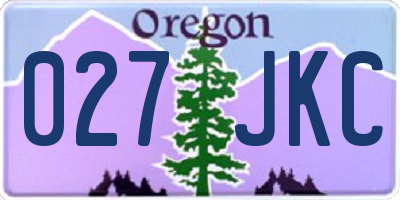 OR license plate 027JKC