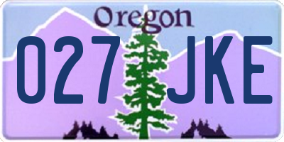 OR license plate 027JKE