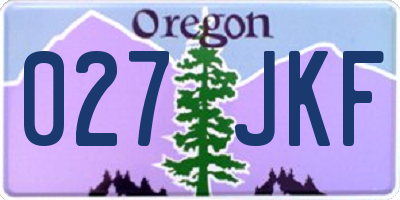 OR license plate 027JKF