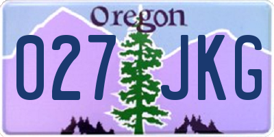 OR license plate 027JKG