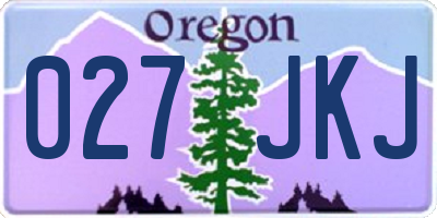 OR license plate 027JKJ