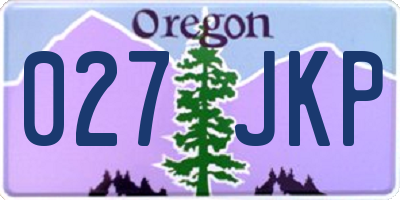OR license plate 027JKP