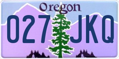OR license plate 027JKQ