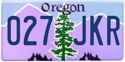 OR license plate 027JKR