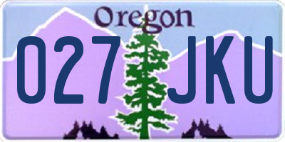 OR license plate 027JKU