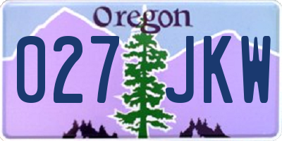 OR license plate 027JKW