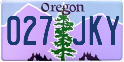 OR license plate 027JKY