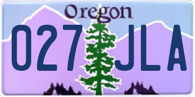 OR license plate 027JLA