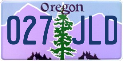 OR license plate 027JLD