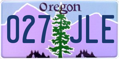 OR license plate 027JLE