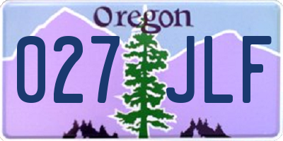 OR license plate 027JLF