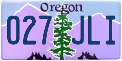 OR license plate 027JLI