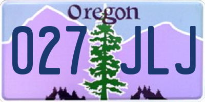 OR license plate 027JLJ