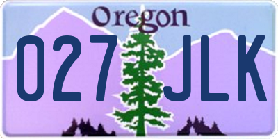 OR license plate 027JLK